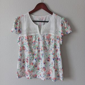 NWT Lands End flutter sleeve cotton top size S